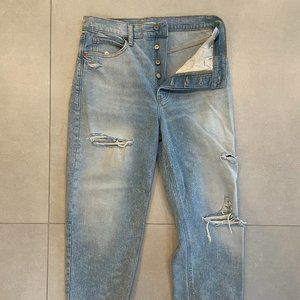 Extra High-Waisted Sky-Hi Straight Button-Fly Ripp